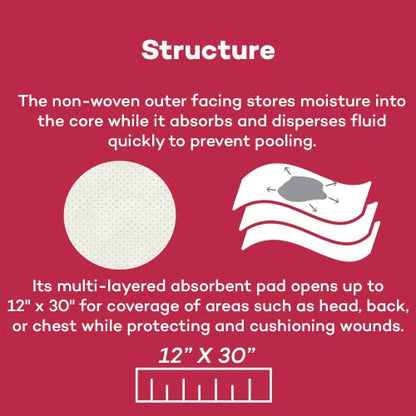 Dealmed Multi-Trauma Dressing - 12" x 30" Sterile Emergency Pad - 1 Count - size: Pack of 1, style: 12" x 30"