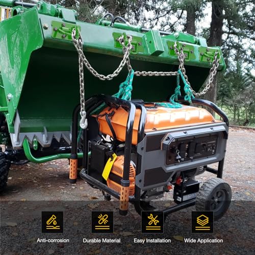 Nilight Tractor Bucket Grab Hook with Tie-Down Ring & Back Plate - color: Dark Green, size: Hooks w/ Ring