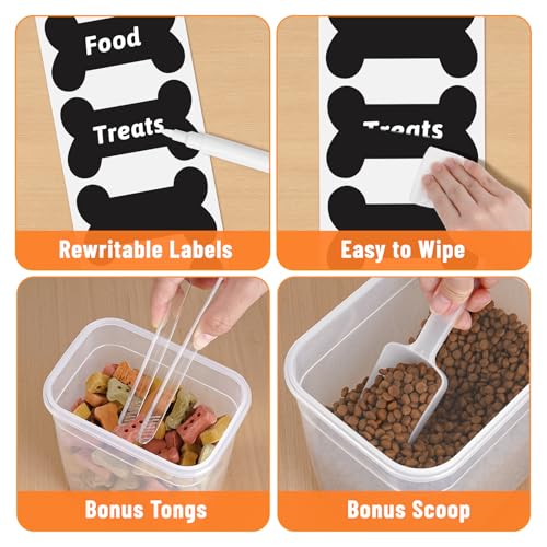 ZooZoo Dog Treat Container, Airtight Pet Food Storage, BPA-Free, 3 Pack