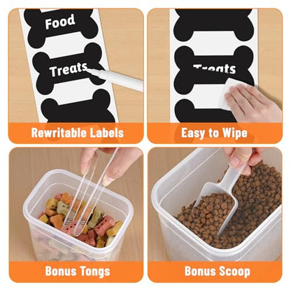 ZooZoo Dog Treat Container, Airtight Pet Food Storage, BPA-Free, 3 Pack