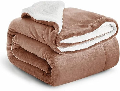IR Imperial Rooms Twin Sherpa Blanket 60x80 Guest Bedroom Camel - color: Camel, size: Twin/Twin XL