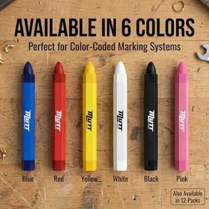 Mutt Tools Red Lumber Crayons 12 Pack - Construction Crayon - color: Red