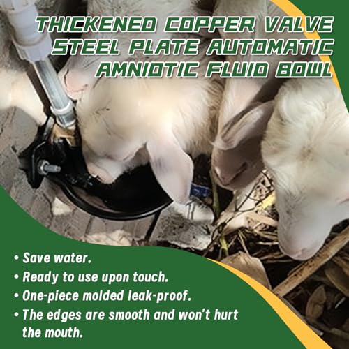 2PCS Automatic Metal Goat Waterer, Copper Valve Automatic Water Dispenser Farm Livestock Drinking Bowl, for Goat Cattle Pig Dog Farm Water Drinking Equipment
