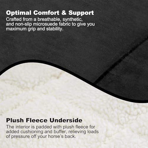 Saddle Pad Western, Classic Contour Saddle Pad, Ortho Pad Horse Saddle Pad, Saddle Blanket - color: Black