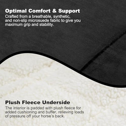 Saddle Pad Western, Classic Contour Saddle Pad, Ortho Pad Horse Saddle Pad, Saddle Blanket - color: Black