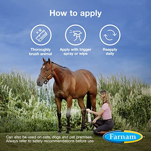 Farnam Equisect Botanical Fly Repellent for Horses, Dogs and Cats, 32 Ounces, Quart Spray (Pack of 2) - size: 32 Fl Oz (Pack of 2)