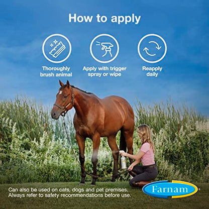 Farnam Equisect Botanical Fly Repellent for Horses, Dogs and Cats, 32 Ounces, Quart Spray (Pack of 2) - size: 32 Fl Oz (Pack of 2)