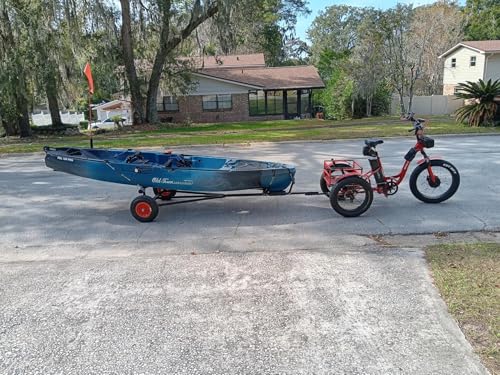 Boat Trailer Dolly 420 lbs Capacity, Adjustable Trailer Mover with Steel Frame & 15.7" Pneumatic Tires& Non-Slip Support Bracket for Kayak, Motorboat, Fishing Boat
