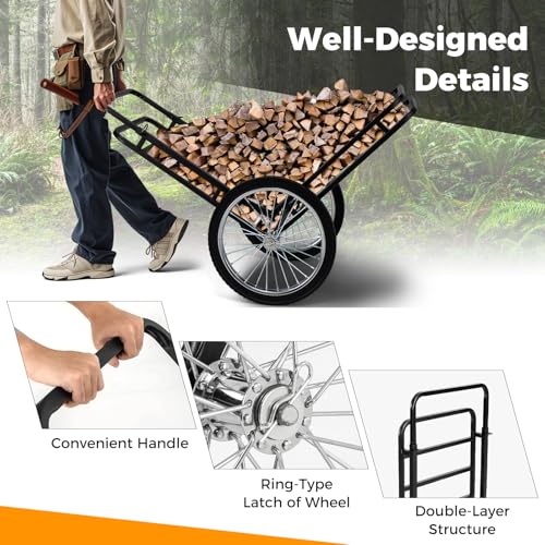 Goplus Folding Deer Cart, 550 LBS Adjustable Game Cart with 20 Inch Big Wheels, Heavy Duty Cargo Carrier, 2-in-1 Deer Hauler for Luggage, Firewood, Animal - style: 30.5" x 39.5" x 46"