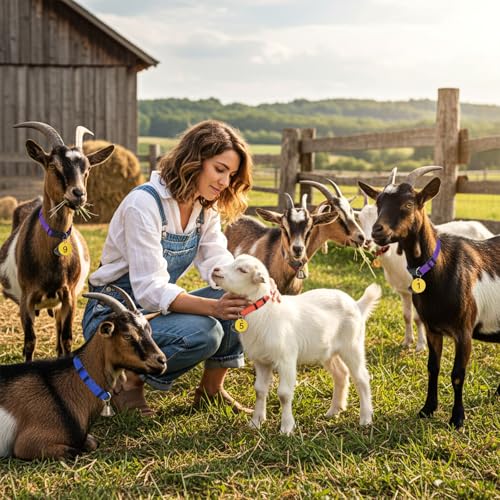 20 Pack Goat Collars with Bells, Adjustable Nylon Collar Set