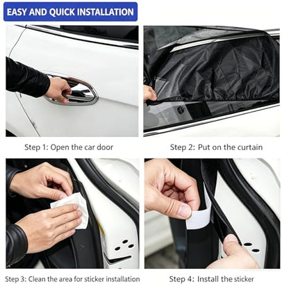 2 Pack Stretchy Mesh Car Front Side Window Shades, Bug UV Protection Mosquito Net, Breathable Blackout Privacy Baby Car Window Screens, Universal 95% Cars SUVs Camping Accessories - size: Front Side Window Shade