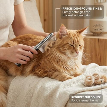 Resco Pet Products Rotating Tooth Comb - Professional Detangling & Dematting Grooming Comb for Dogs and Cats, Prevents Hair Pulling - color: Rotating Pin Comb