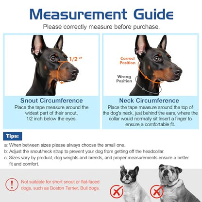 Pawaboo Dog Muzzle, Head Halter Collar for Dog Nylon Reflective Adjustable - color: Black, size: Small