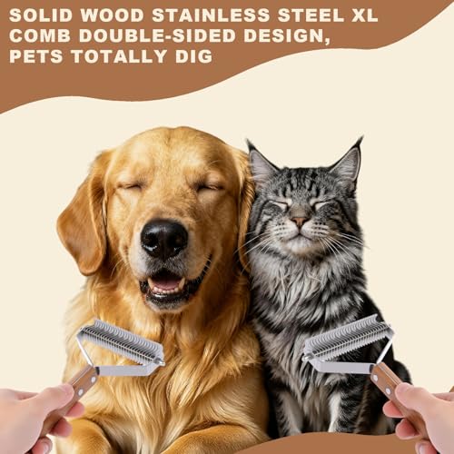 Medium Handmade Wooden Dog & Cat Comb - size: Medium