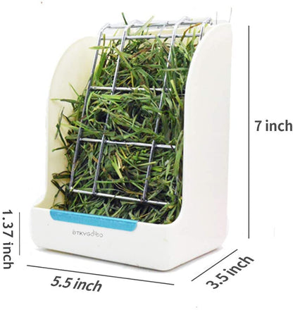 Rabbit Hay Feeder, Large Capacity Bunny Hay Rack for Rabbits, Guinea Pigs, Chinchillas, Small Animals, Hay Dispenser - color: White