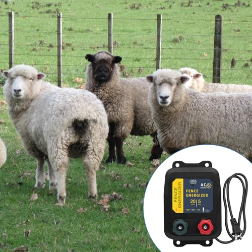 Electric Fence Charger, 5 Mile Electric Fence Energizer,Electric Fence for Preventing Wild Animals Intruding - color: 5 MILE, size: 2/5 MILE SET