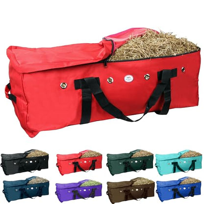Majestic Ally 1200 D Nylon Fabric Large 44” x 20” x 16” and Extra Large 52" x 27" x21" Heavy-Duty Hay Bale Storage Bag (Red, X-Large) - color: Red, size: Extra Large