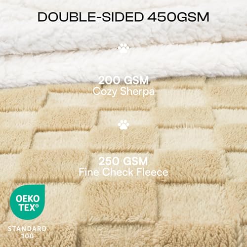 Luciphia Waterproof Dog Blanket, Reversible Fleece & Sherpa, Couch Cover - color: Creamy Yellow, size: Medium (57x40 inch)