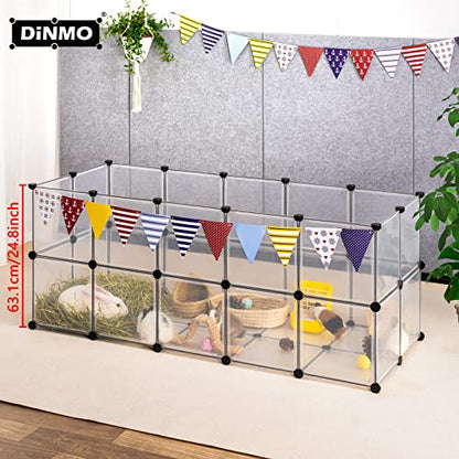 DINMO 38 Panels Bunny Playpen with Floor, Plastic, 61.2"L x 24.8"W x 24.8"H - style: Plastic-38 panels