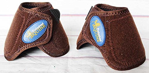 No Turn Quick Wrap Neoprene Horse Bell Boots Brown 41DBE