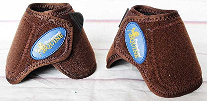 No Turn Quick Wrap Neoprene Horse Bell Boots Brown 41DBE