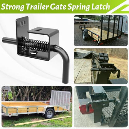 2 Pack Heavy Duty Trailer Gate Spring Latch Complete Kit