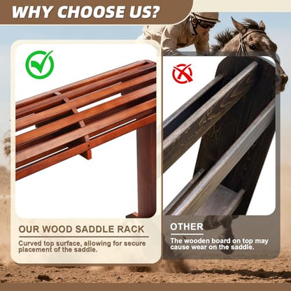 Extra-Large Wood Saddle Rack - Non-Abrasive Design, Bridle Rack & Heavy-Heavy Duty Saddle Stand for Equestrian Homes Horse Tack Room Organization 29.9"x13.8"x30.7 (Walnut) - color: Walnut