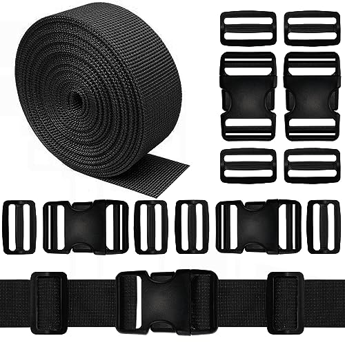 1.5 Inch Buckles and Straps Kit, 4 Buckles and 6 Yards Nylon Webbing Straps - color: 1.5 Inch Buckles Straps