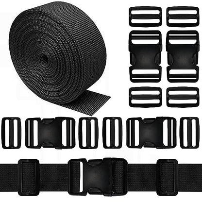 1.5 Inch Buckles and Straps Kit, 4 Buckles and 6 Yards Nylon Webbing Straps - color: 1.5 Inch Buckles Straps
