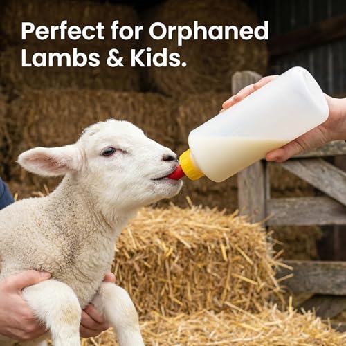Goat Bottles and Nipples Set, 5 Sets Small Animal Milk Drink Pritchard Nipple for Goats 400 ml Lamb Nursing Bottles Feeding Bottle Kit for Feeding Sheep Goat Lamb Puppy