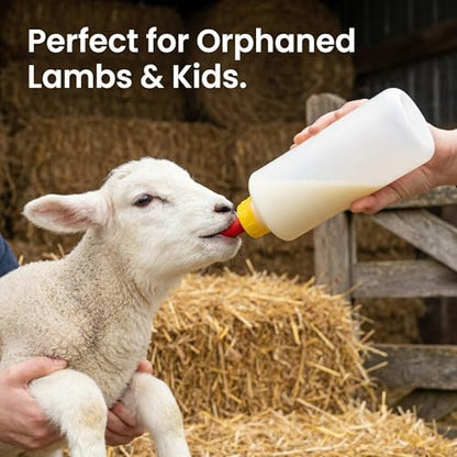 Goat Bottles and Nipples Set, 5 Sets Small Animal Milk Drink Pritchard Nipple for Goats 400 ml Lamb Nursing Bottles Feeding Bottle Kit for Feeding Sheep Goat Lamb Puppy