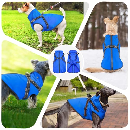Dog Raincoat Waterproof Dog Hoodie Reflective Doggie Raincoat Hooded Adjustable Rain Jacket for Small Medium Large Dogs Puppies Doggie Black Red Yellow Green (Blue, S) - color: Blue, size: S
