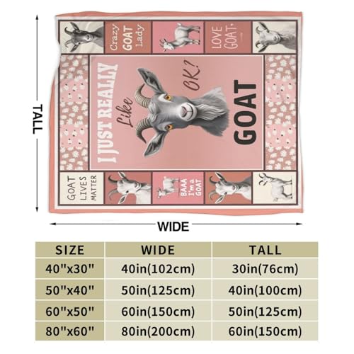 Goat Blanket, Soft Plush Fleece Farm Animal Throw Blanket - Cozy Warm Stuff Blankets Bedding Goat Gifts for Women Girls Kids Adults 60"X80" - color: Goat, size: 80"x60"