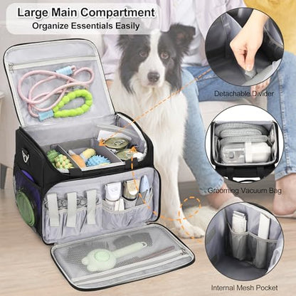 TANTO Dog Grooming Vacuum Bag, Extra Large Pet Tool Bag with Compartments