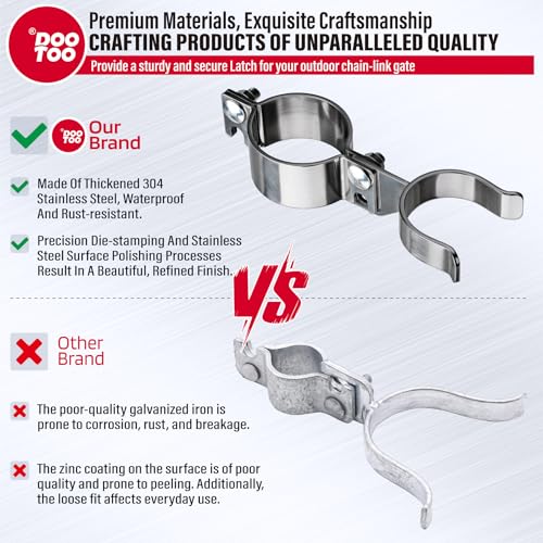 Stainless Steel 2-3/8" x 1-7/8" Chain Link Gate Latch （Fit 2-3/8" Gate Frame）, Heavy Duty Chain Link Fence Gate Fork Latch with Hole for Padlock 1Pack - color: 2-3/8"x1-7/8"