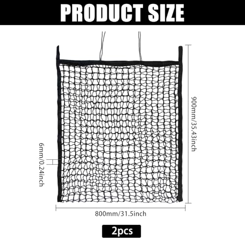 2 Pcs Feed Hay Net Slow Feed Hay Bags for Horses Horse Feeding Supplies for Goats Sheep, 35.43x31.49inch - size: 35.43x31.49inch