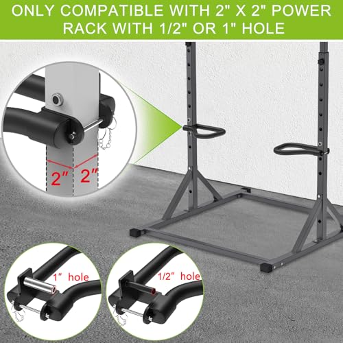 SELEWARE Dip Bar Attachment for Power Rack, 2 x 2 Tube, Multi Grip Handle - color: For 2" x 2" Rack with 1" or 1/2" Hole