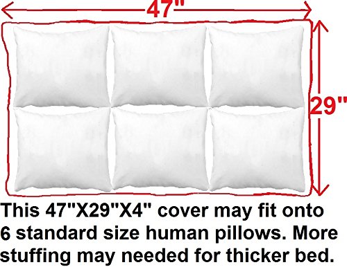 Dogbed4less DIY Durable Blue Denim Pet Bed External Duvet Cover and Waterproof Internal Case for 47"X29"X4" Extra Large Dog Bed - Replacement Covers only - size: 47"X29"X4" Extra Large