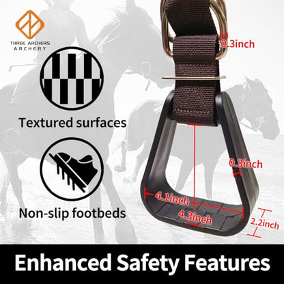 THREE ARCHERS Buddy Stirrups for Western Saddle for Kids Horseback Riding