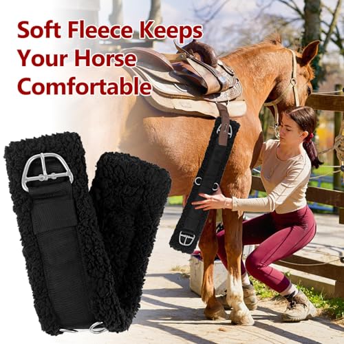 Western Cinch Horse Girth 28" to 34", Soft 33mm Thick Fleece Padding, Black - size: 30 Inch-Black