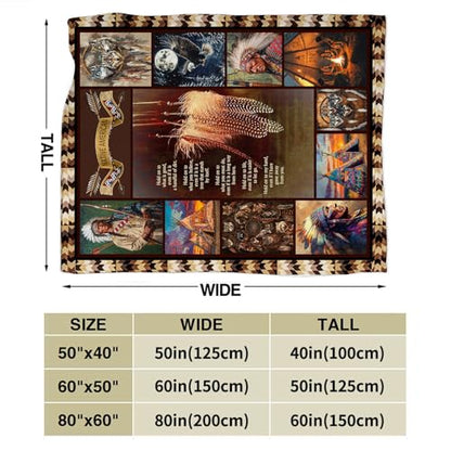 Native Indian Throw Blanket Native American Gifts for Boys Girls Women Men Plush Cozy Flannel Fleece Fuzzy Party Blankets 60"X50" - color: Native, size: 60"x50"