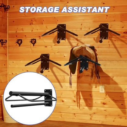 Paterr 6 Pcs Wall Mount Saddle Rack Stand with Pad Bar