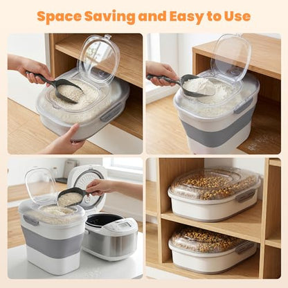 50 Lbs Rice Storage Container, Collapsible Pet Food Container - color: 50lbs