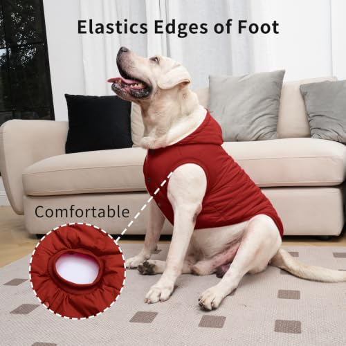 Vecomfy Warm Dog Coats with Hoodie,Winter Dog Jackets for Small Dogs - color: Red, size: Medium