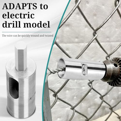 Twist Ties Tool for 9 Gauge Drill Chuck,High-tensile Wire Easy Twist Tool,Twisted Fence Tool for Fixing Chain Link Fence and Loop Fences