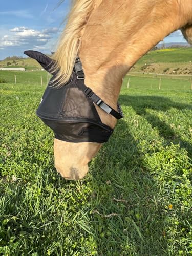 Solar Vizor Horse Fly Mask with Ears (Size COB), 100% UV Eye Protection for Horses with Uveitis, Photosensitivity, Ulcer, Head Shaking, Solid Durable EVA Lining Across The top Half of The Solar Vizor - size: COB