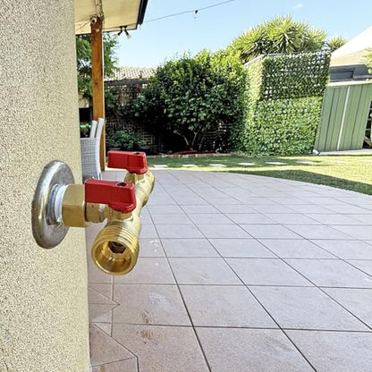 3/4" hose splitter 2 way water splitter male connectors allows you to run 2 hoses, hose quick connectors, hose spigot - style: 2 Way Hose Splitter