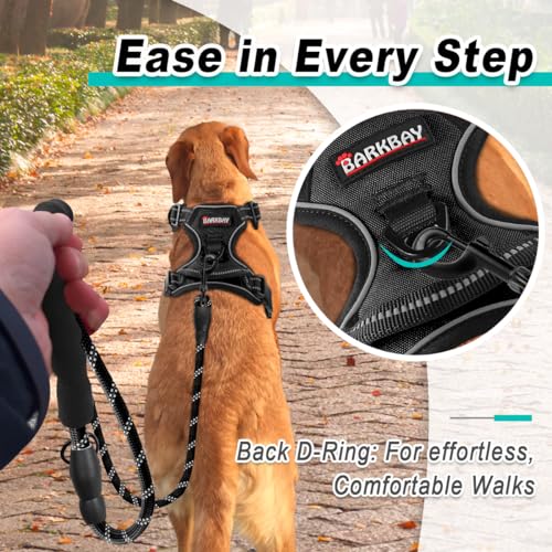 BARKBAY Dog Harness for Small Sized Dog No Pull 2 Leash Clips Dog Vest - color: Black, size: Small
