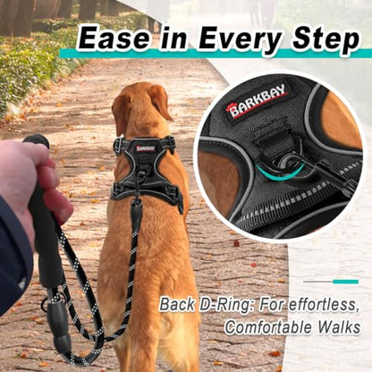 BARKBAY Dog Harness for Small Sized Dog No Pull 2 Leash Clips Dog Vest - color: Black, size: Small