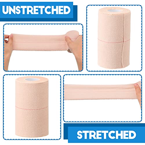 Nuanchu 16 Rolls Self Adhesive Elastic Bandage Wrap Breathable Flexible Stretch Sports Tape for Wrist Ankle Support, Cohesive Vet Wrap for Horse Pet(4 Inch x 5 Yard) - size: 4 Inch x 5 Yard